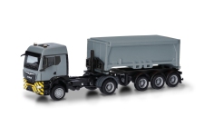 Herpa 318341 - H0 - MAN TGS TM Abraumcontainer-Sattelzug - grau/gelb